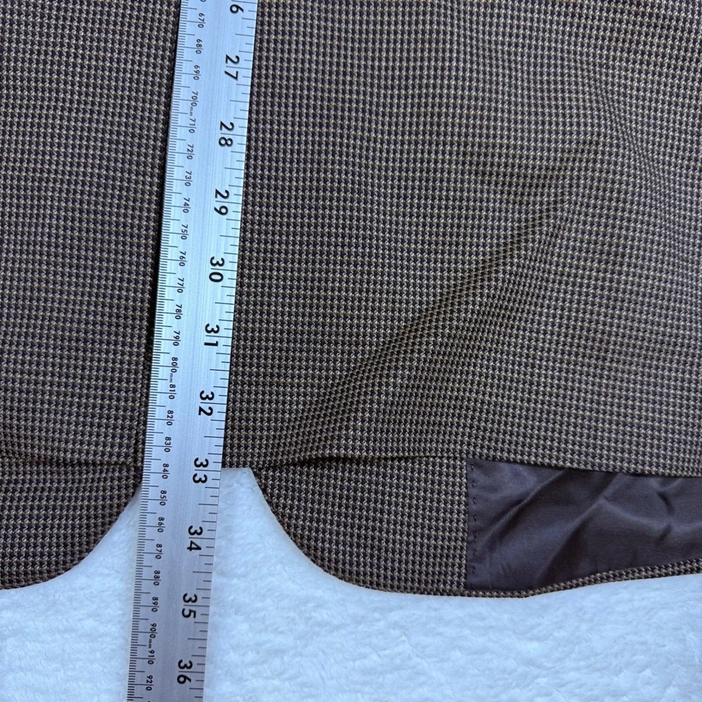 Oak Hill Brown Houndstooth 100%‎ Wool Blazer Mens Size 54 REG Sport Coat
